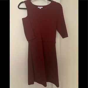 One shoulder Burgundy dress!